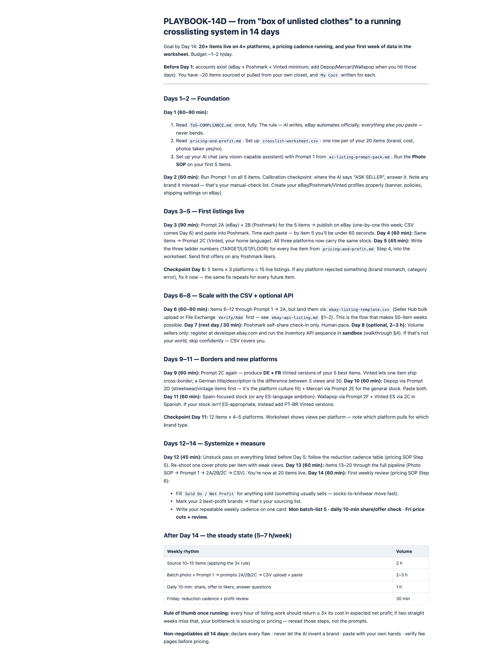 14-day playbook